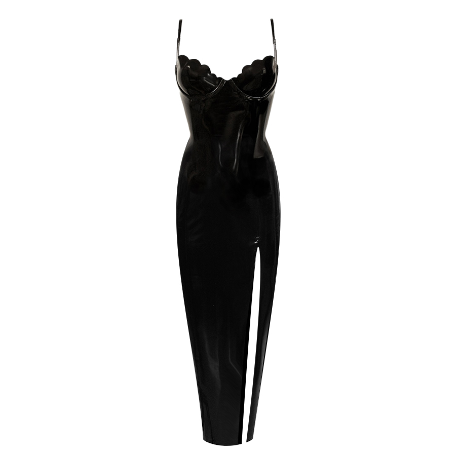 Deluxe Obsession Twist Neck Pencil Dress - Latex Clothing Store
